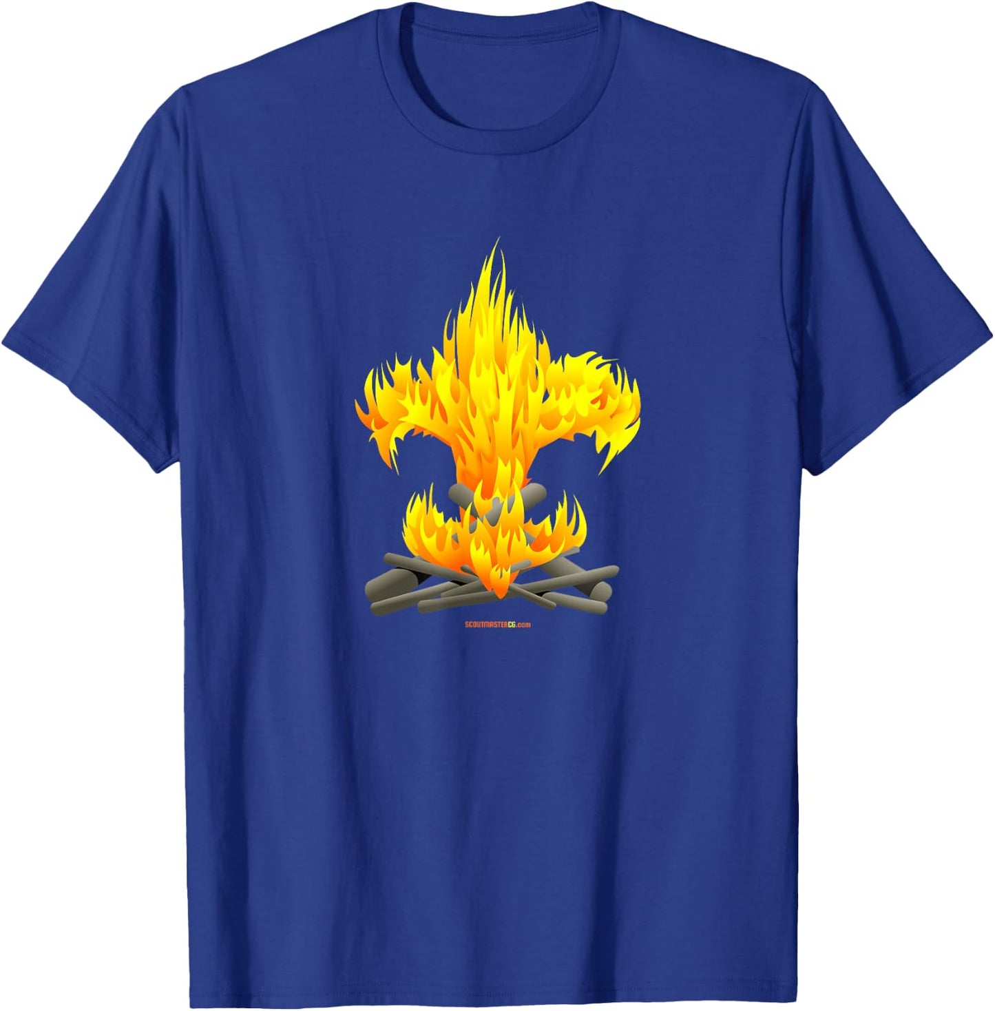 Scout Camp Fire - Original Fleur-de-lis Design T-Shirt - T-Shirt | Royal