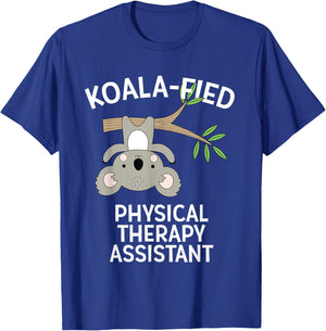 Cute Koala Physical Therapy Assistant PT Pun Gift T-Shirt - T-Shirt | Royal