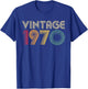 55th Birthday Gift Men 1970 55 Years Old Retro T-Shirt - T-Shirt | Royal