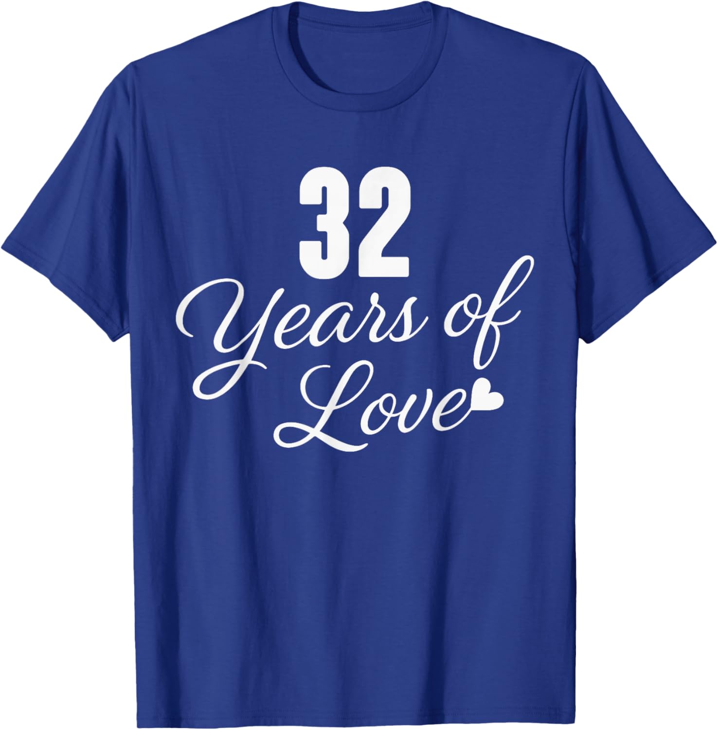 Couples Married 32 Years - Classic 32nd Wedding Anniversary T-Shirt - T-Shirt | Royal