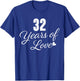 Couples Married 32 Years - Classic 32nd Wedding Anniversary T-Shirt - T-Shirt | Royal