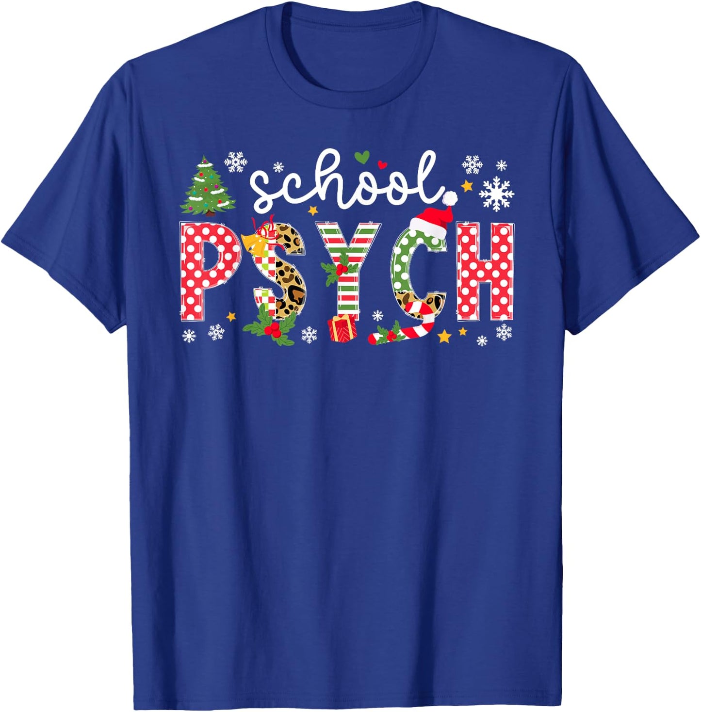 School Psych Christmas School Psychologist Xmas Party T-Shirt - T-Shirt | Royal