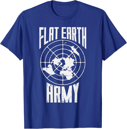 Flat Earth Army Vintage Conspiracy Theory Earthers Gift T-Shirt - T-Shirt | Royal