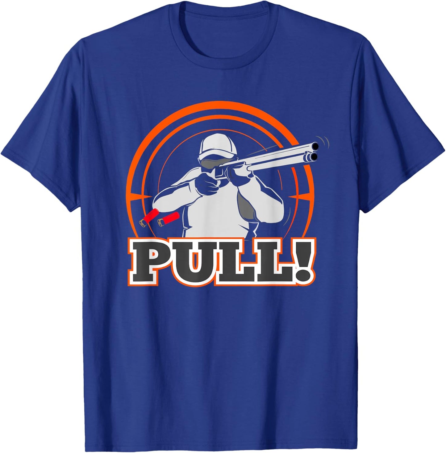Pull Clay Skeet Shooting T Shirt Trap Shotgun Shotgun Gift T-Shirt - T-Shirt | Royal
