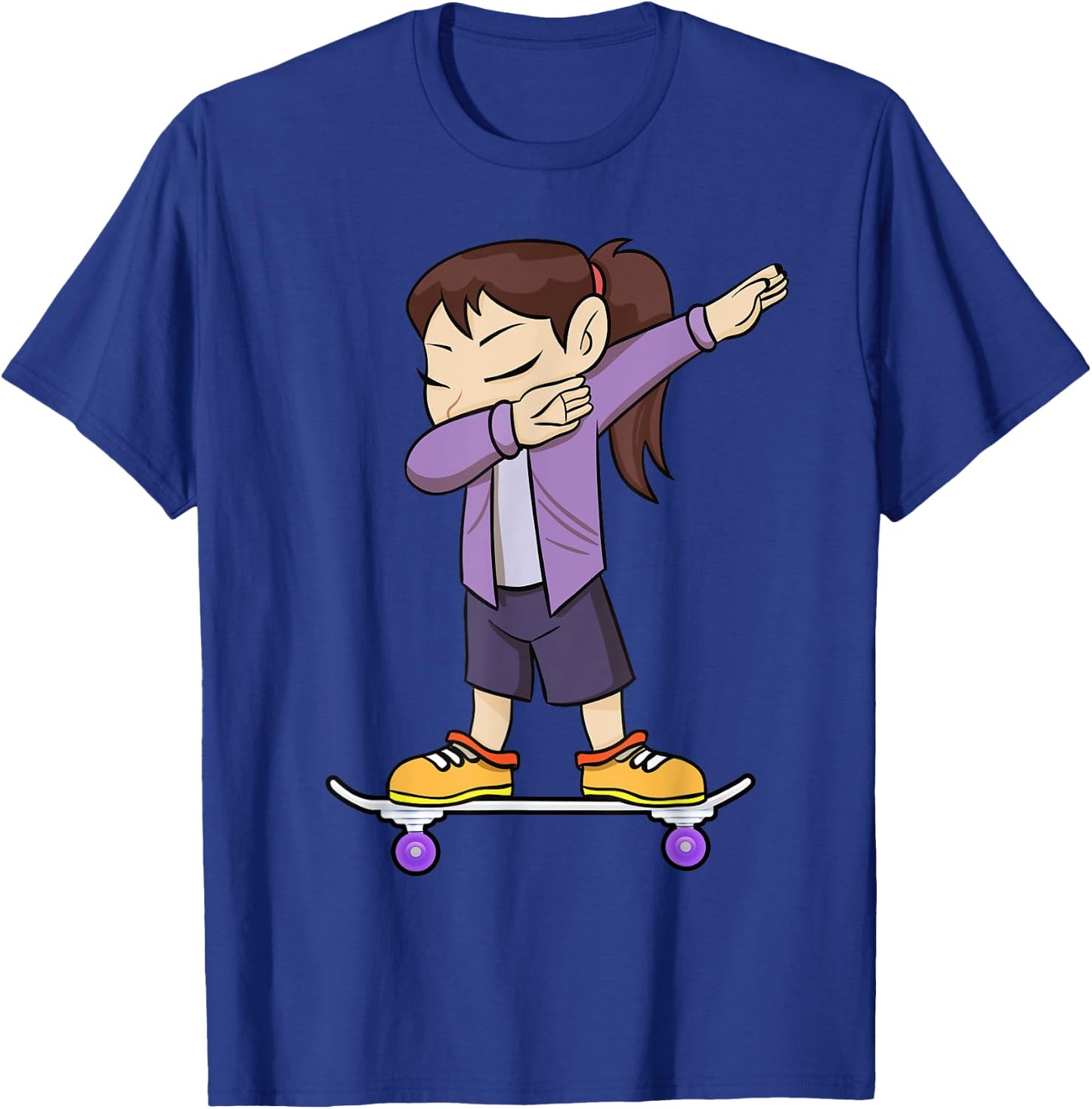 Skateboarding Teenage Girl on Skateboard Gift Skater T-Shirt - T-Shirt | Royal