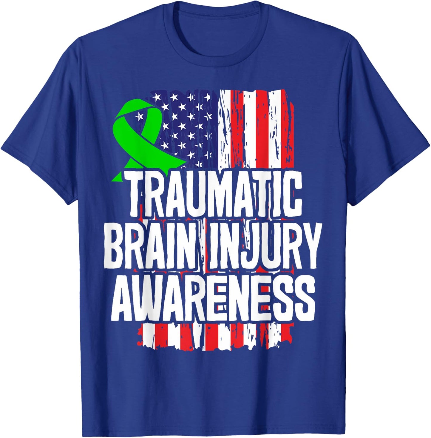 TBI Awareness Gift - Green Ribbon T-Shirt - T-Shirt | Royal
