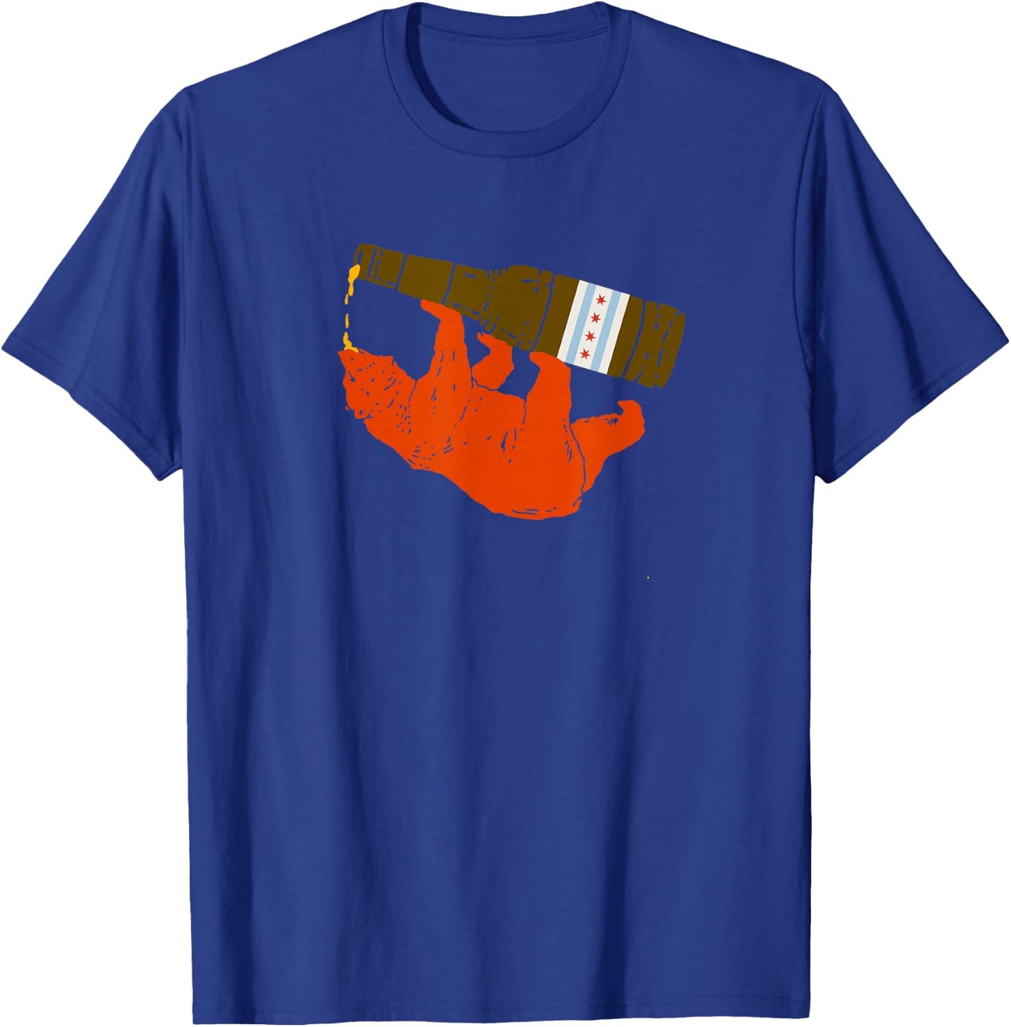 Chicago Beer Drinking Funny Drunk Orange Bear T Shirt T-Shirt - T-Shirt | Royal