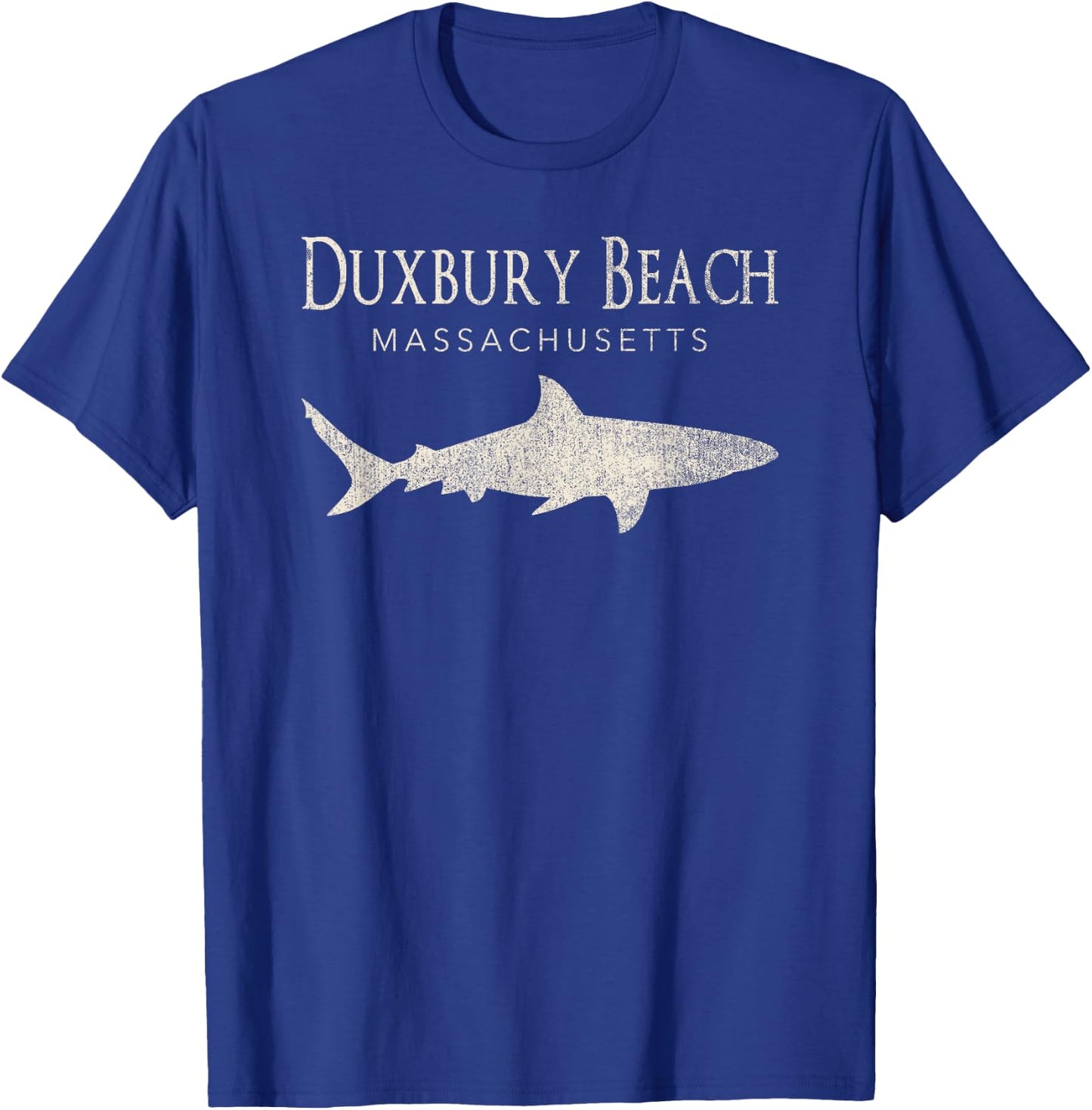 Retro Duxbury Beach MA Shark T-Shirt - T-Shirt | Royal