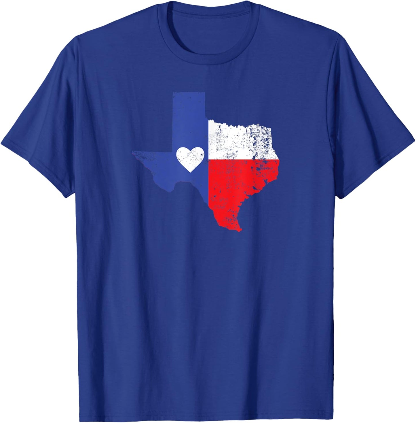 Texas Heart Flag State Outline T-Shirt - T-Shirt | Royal