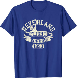 Disney Peter Pan Neverland Flight School Collegiate Retro T-Shirt - T-Shirt | Royal