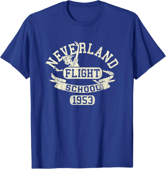 Disney Peter Pan Neverland Flight School Collegiate Retro T-Shirt - T-Shirt | Royal