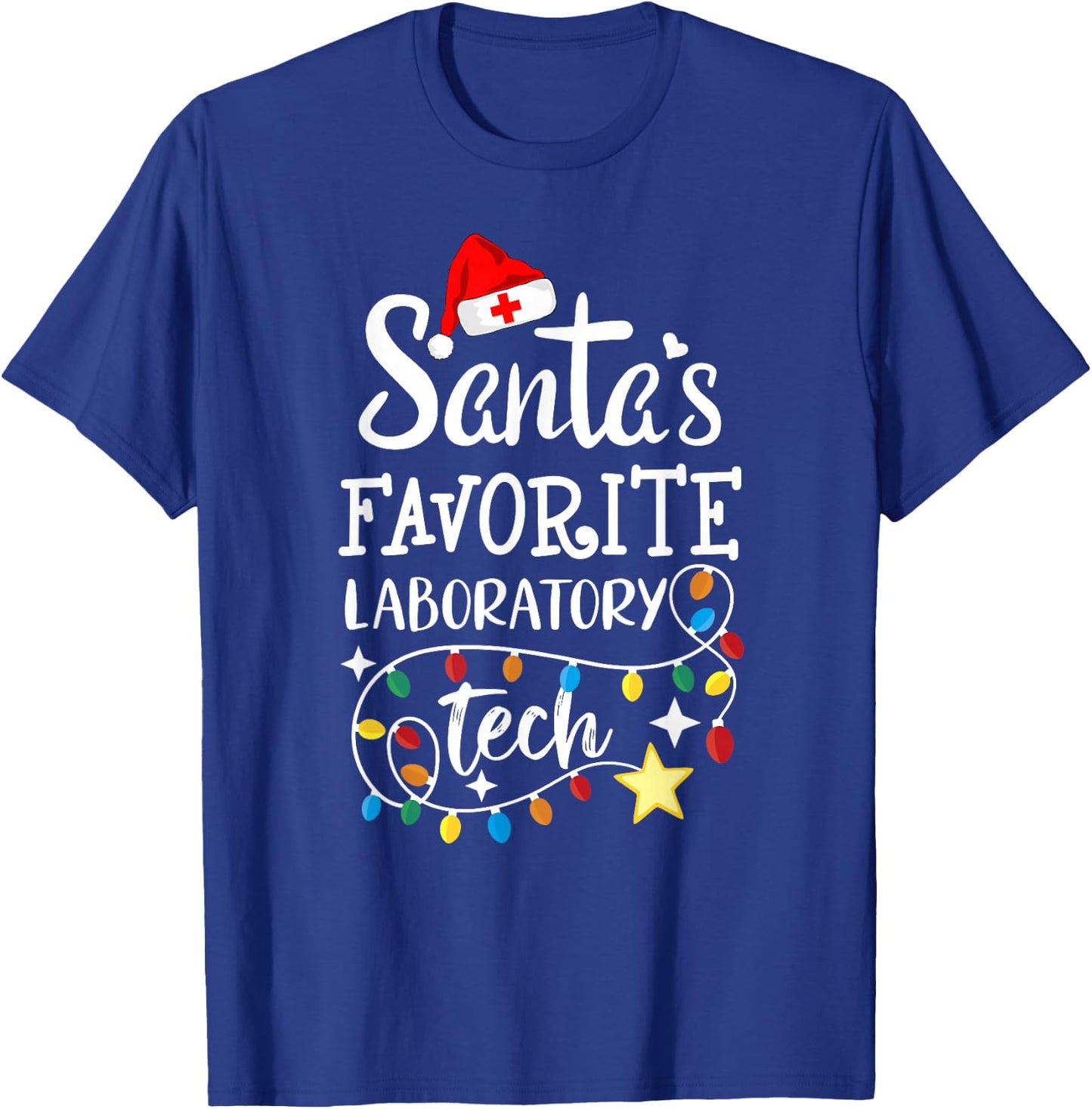 Santa's Favorite Laboratory Tech Christmas Lab Technician T-Shirt - T-Shirt | Royal