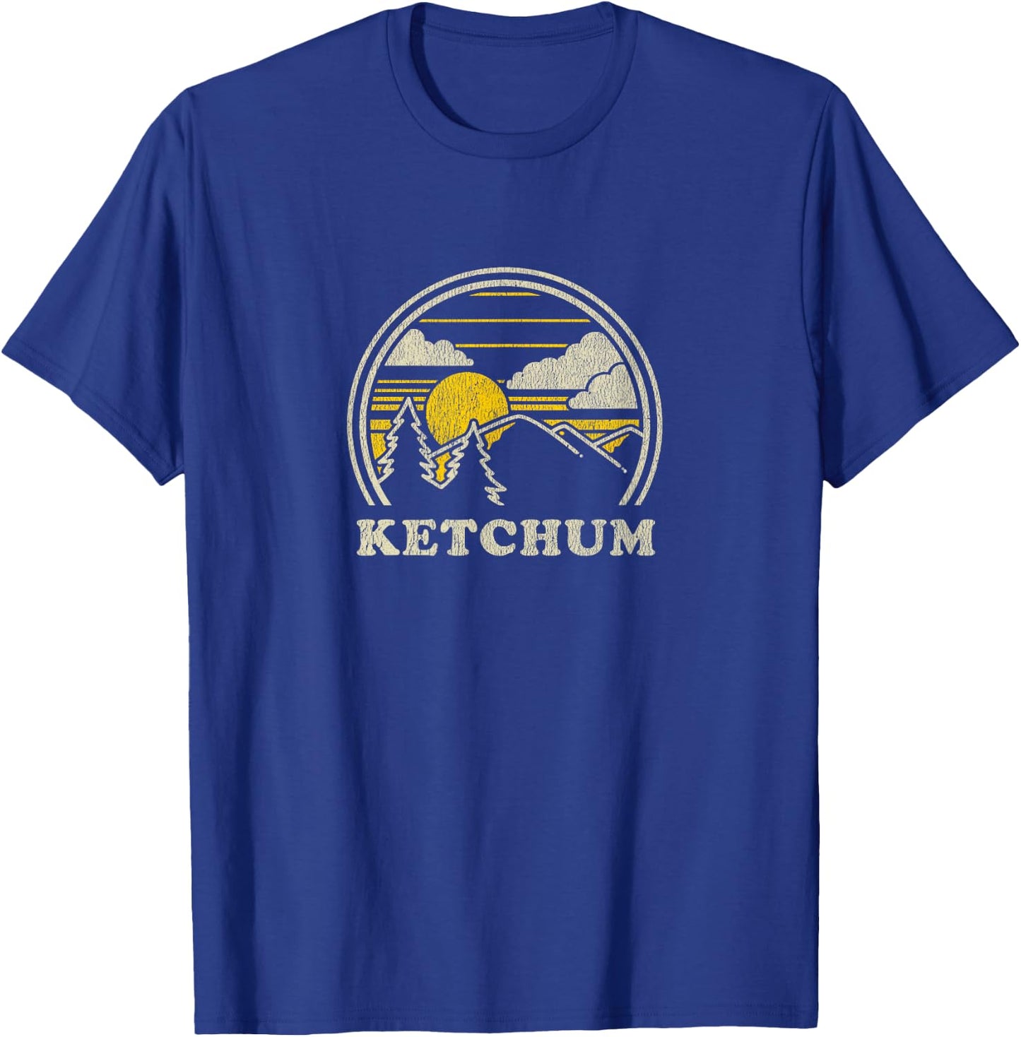 Ketchum Idaho ID T Shirt Vintage Hiking Mountains T-Shirt - T-Shirt | Royal