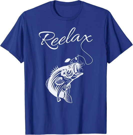 Reelax Relax with a Reel Fishing Shirt for Dad T-Shirt - T-Shirt | Royal