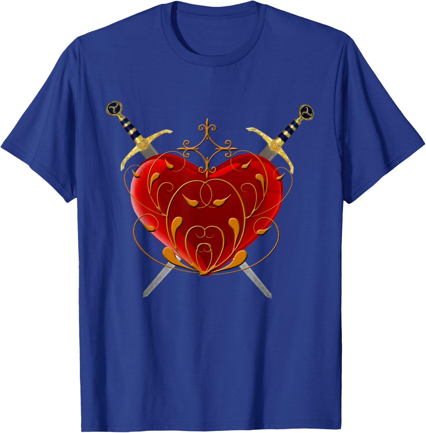 Red Heart And Daggers T Shirt T-Shirt - T-Shirt | Royal