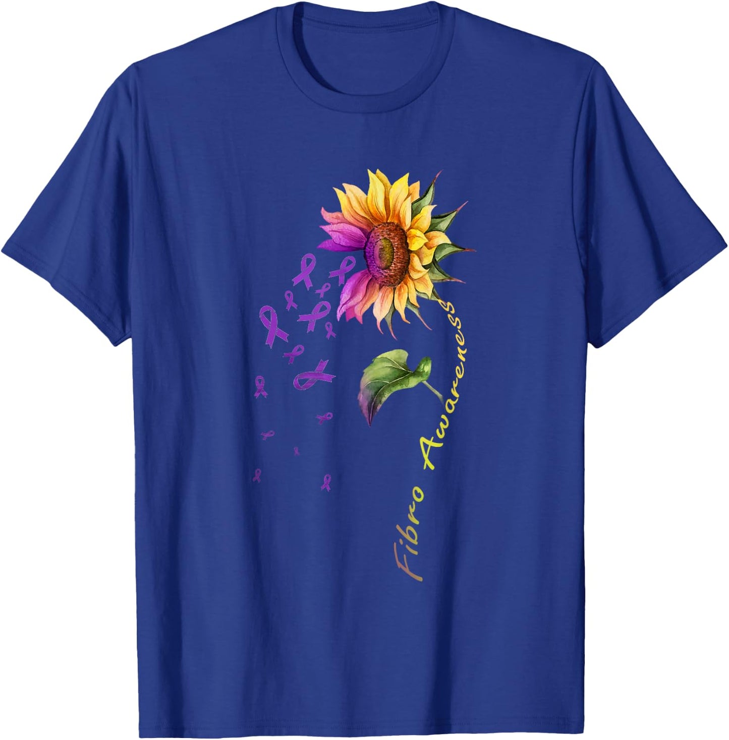 Fibromyalgia Awareness Sunflower Shirt Fibro T-Shirt - T-Shirt | Royal