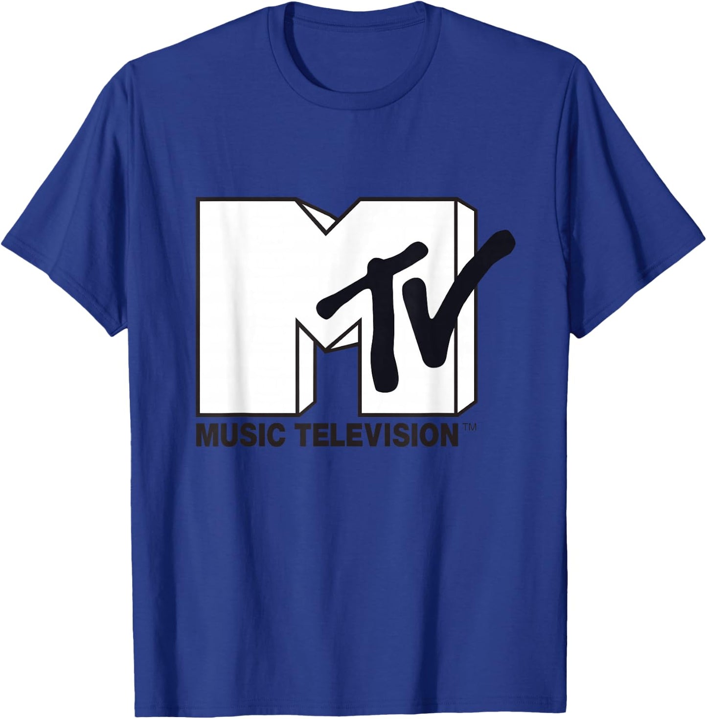 White Fill with Black Ink MTV Logo Small T-Shirt - T-Shirt | Royal