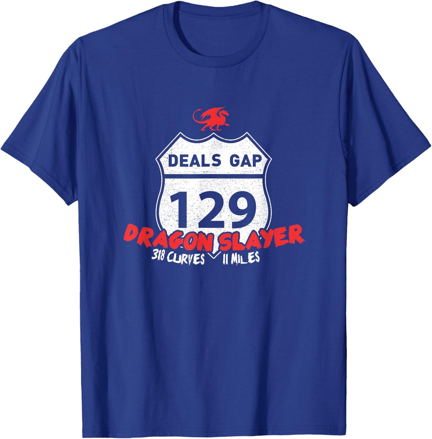 Tail of the Dragon US 129 "Dragon Slayer" Motorcycle Shirt T-Shirt - T-Shirt | Royal