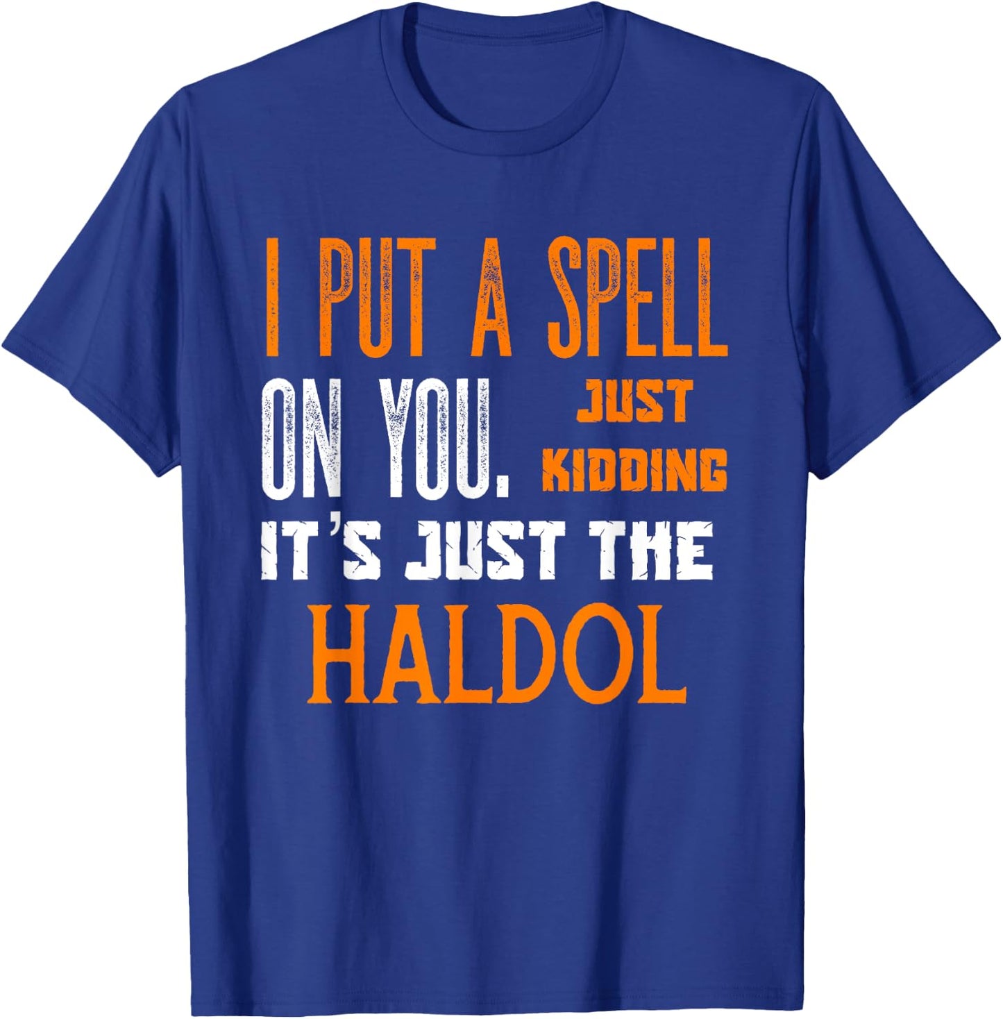 Funny Halloween Nurse RN Medical Haldol Spell Medical ER ICU T-Shirt - T-Shirt | Royal