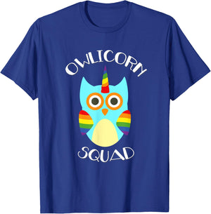 Owlicorn Owl Unicorn Mash Up Squad Shirt T-Shirt - T-Shirt | Royal