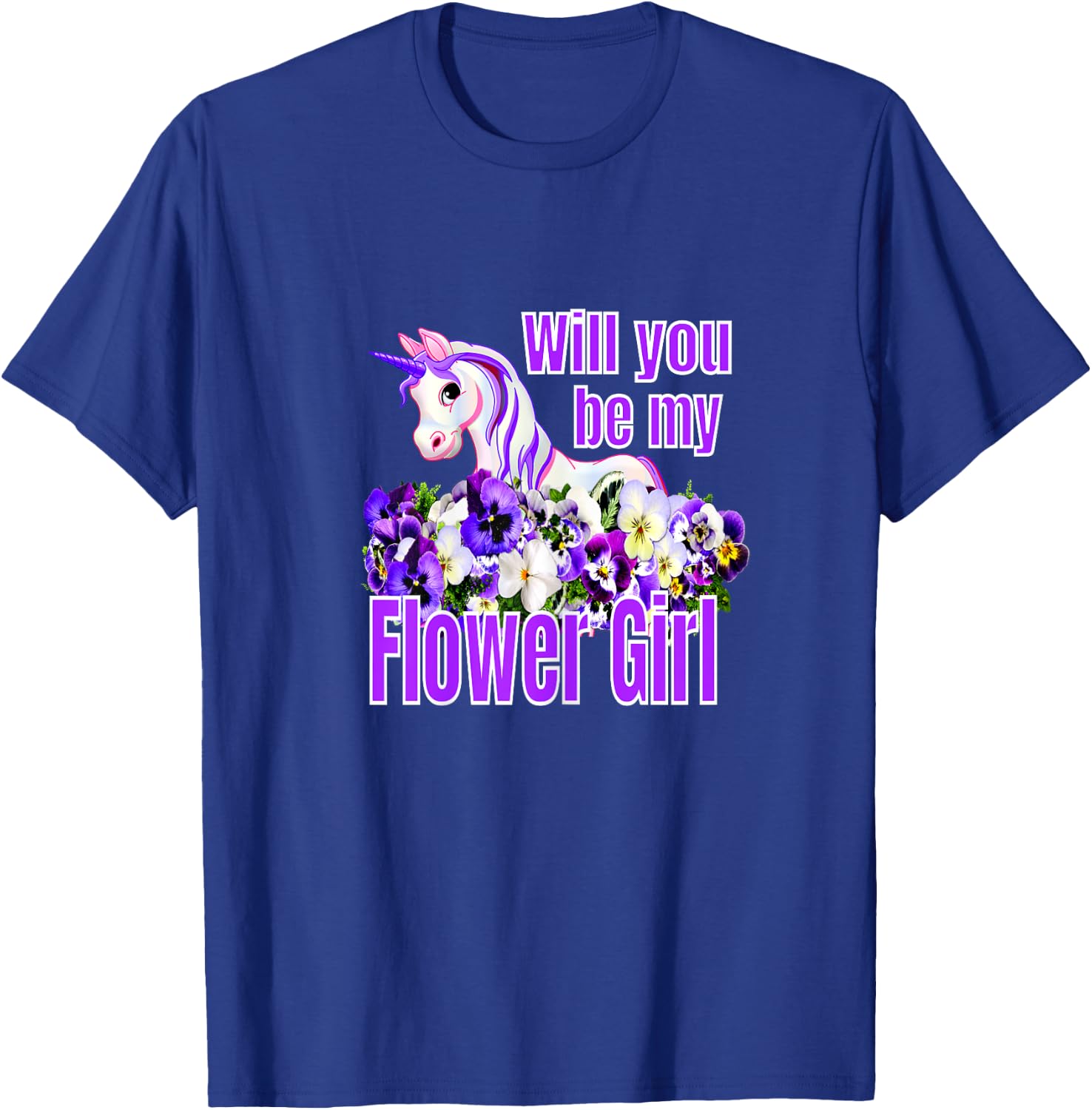 Will You Be My Flower Girl T-Shirt - T-Shirt | Royal