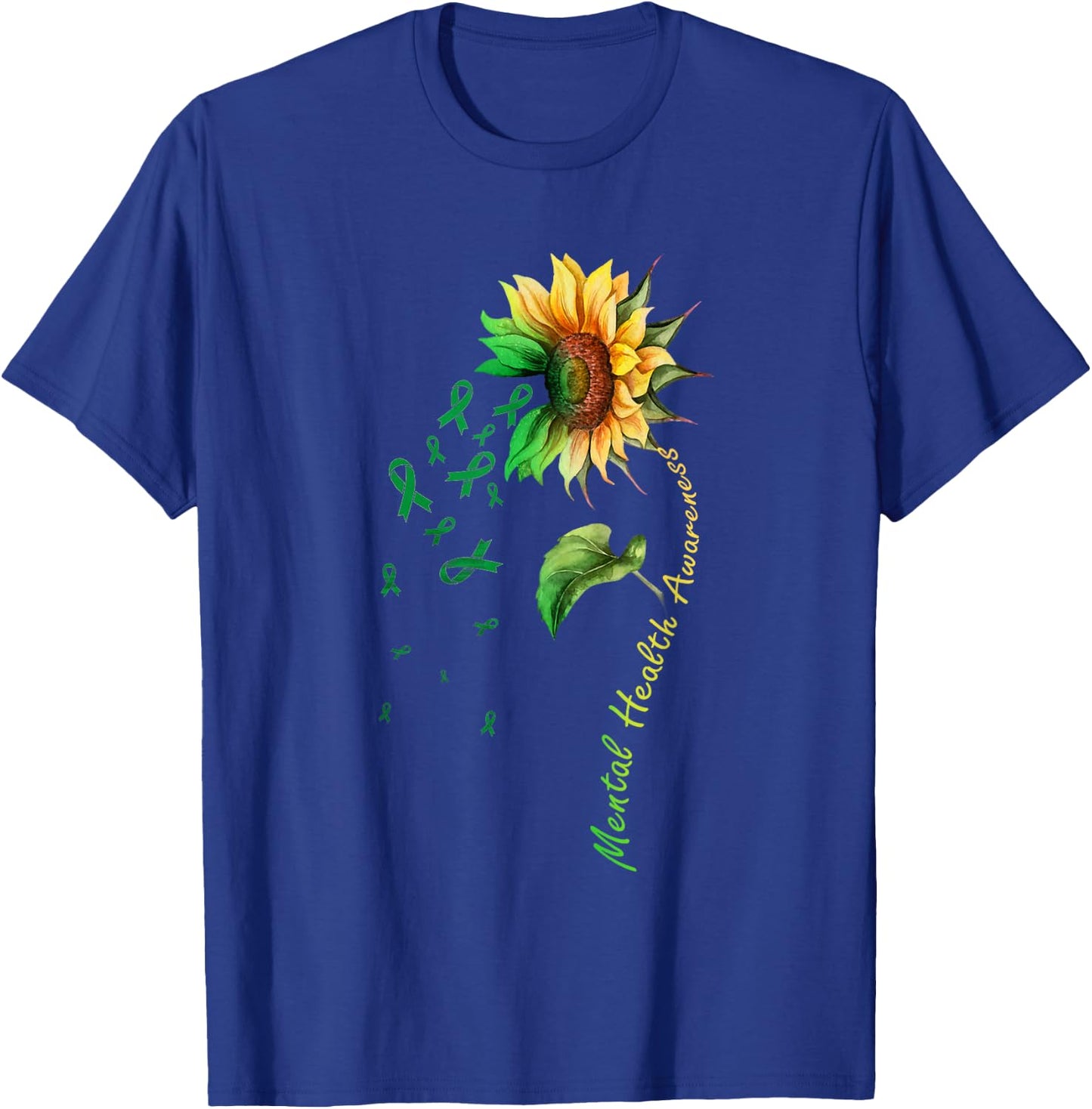 Mental Health Awareness Sunflower Shirt T-Shirt - T-Shirt | Royal