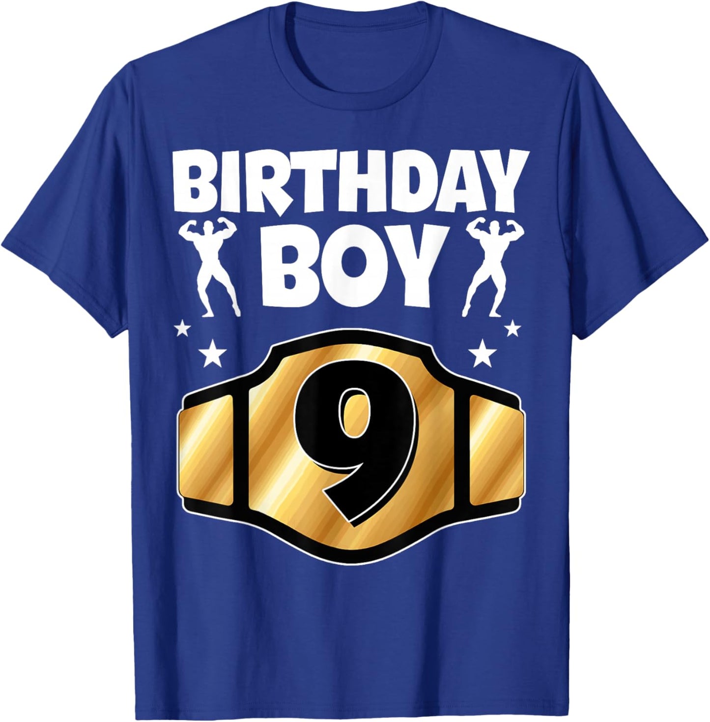 Kids 9th Birthday Boy Wrestling Belt Wrestle 9 Year Old Boys T-Shirt - T-Shirt | Royal