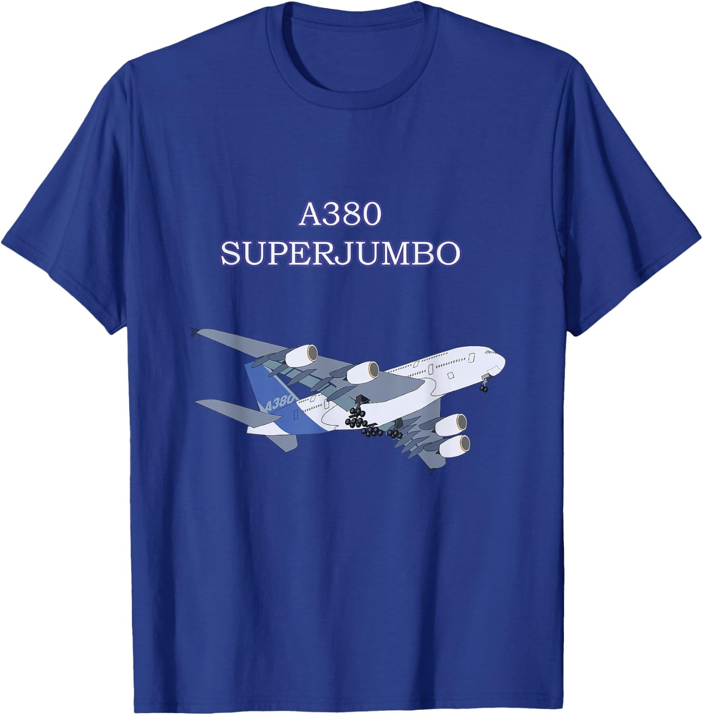 A380 Super Jumbo Airplane Adult Kids Children Plane T-Shirt - T-Shirt | Royal
