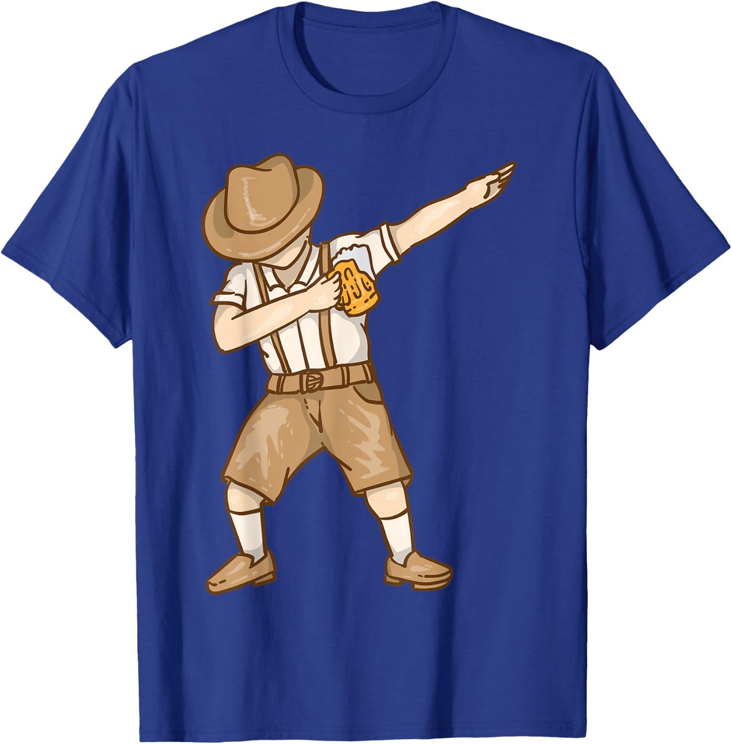Cool Dabbing German Man with Beer Mug Shirt Oktoberfest Gift T-Shirt - T-Shirt | Royal