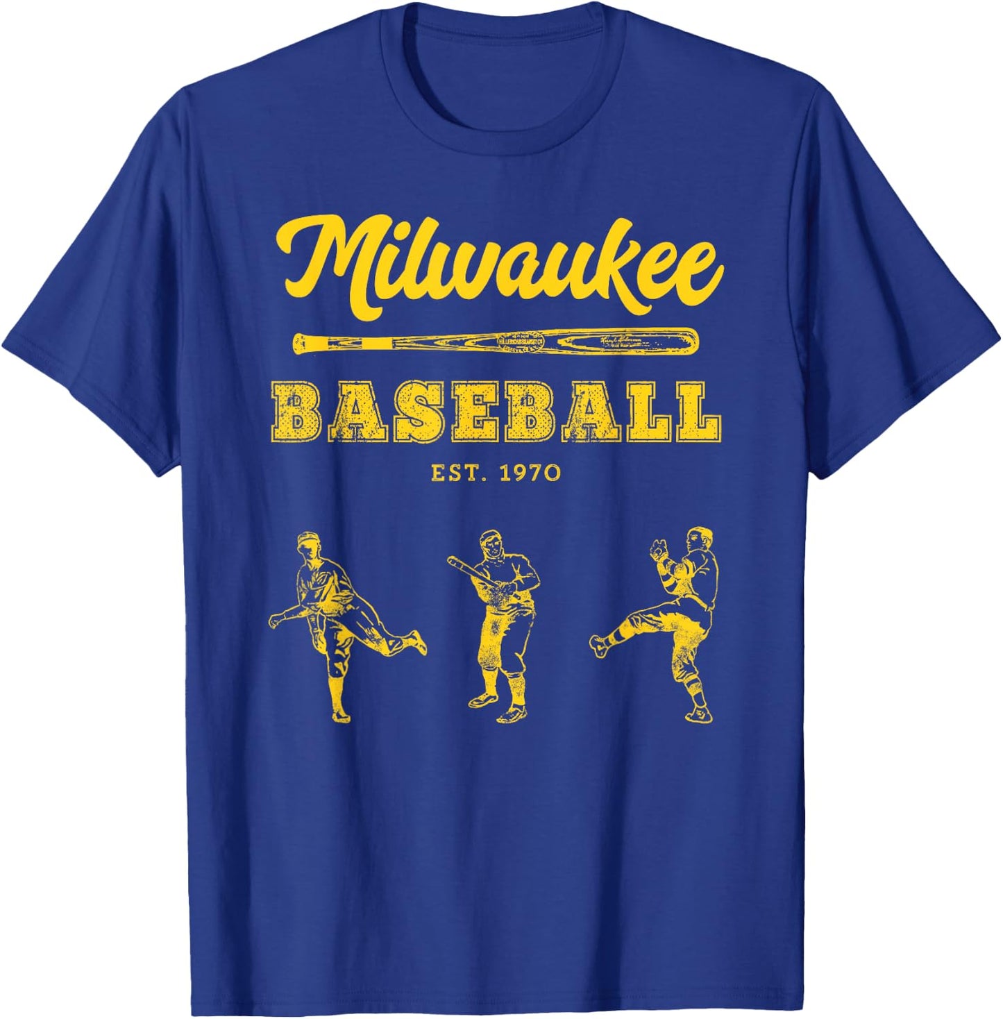 Classic Milwaukee Baseball Fan Retro T-Shirt - T-Shirt | Royal