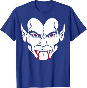 Halloween Dracula Bloody Vampire Teeth Face T-Shirt - T-Shirt | Royal