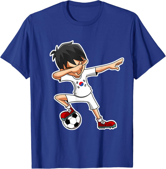 Dabbing Soccer Boy South Korea Jersey, Korean Kids Gifts T-Shirt - T-Shirt | Royal