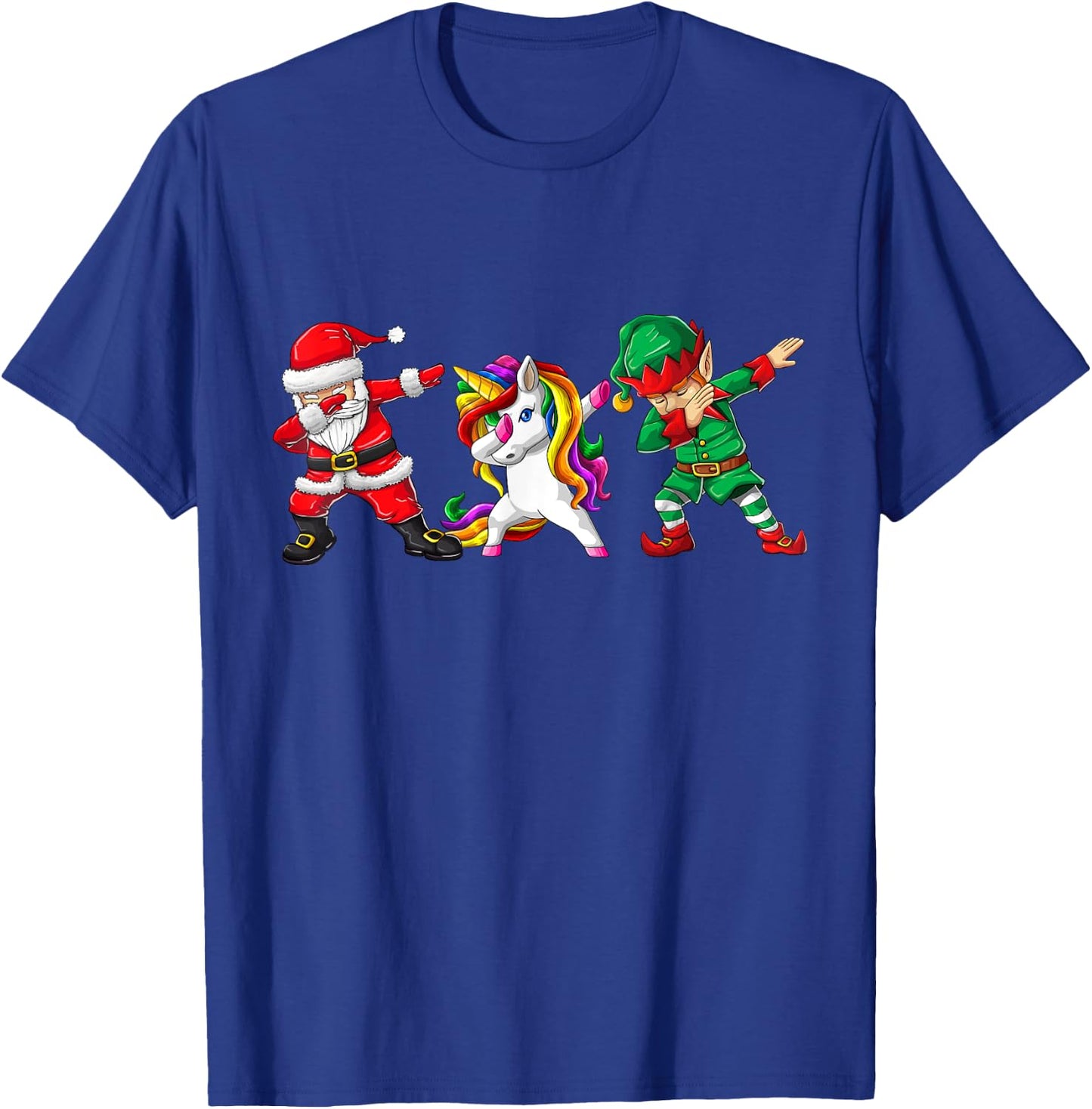 Dabbing Santa Elf Unicorn Christmas Kids Boys Men Xmas Gifts T-Shirt - T-Shirt | Royal