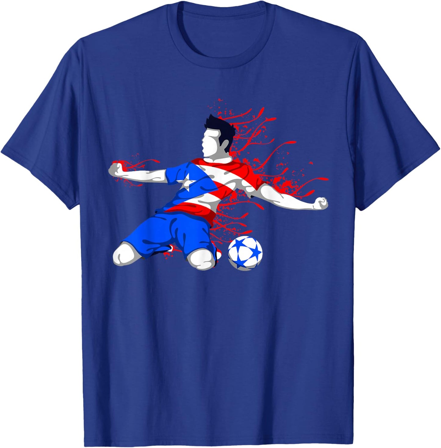 Puerto Rico Soccer Puerto Rican National Flag Football Lover T-Shirt - T-Shirt | Royal