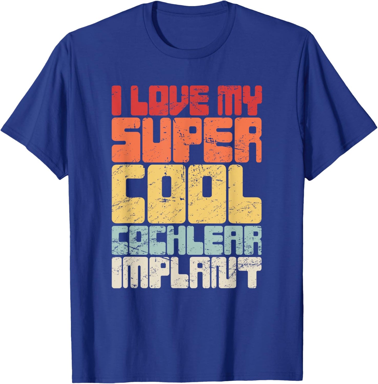 Retro Hearing Loss Awareness / Cute Cochlear Implant T-Shirt - T-Shirt | Royal