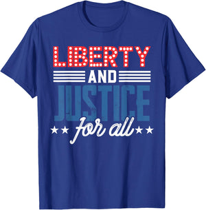 Liberty Justice For All Patriotic USA Freedom US American Women Kids Men T-Shirt - T-Shirt | Royal