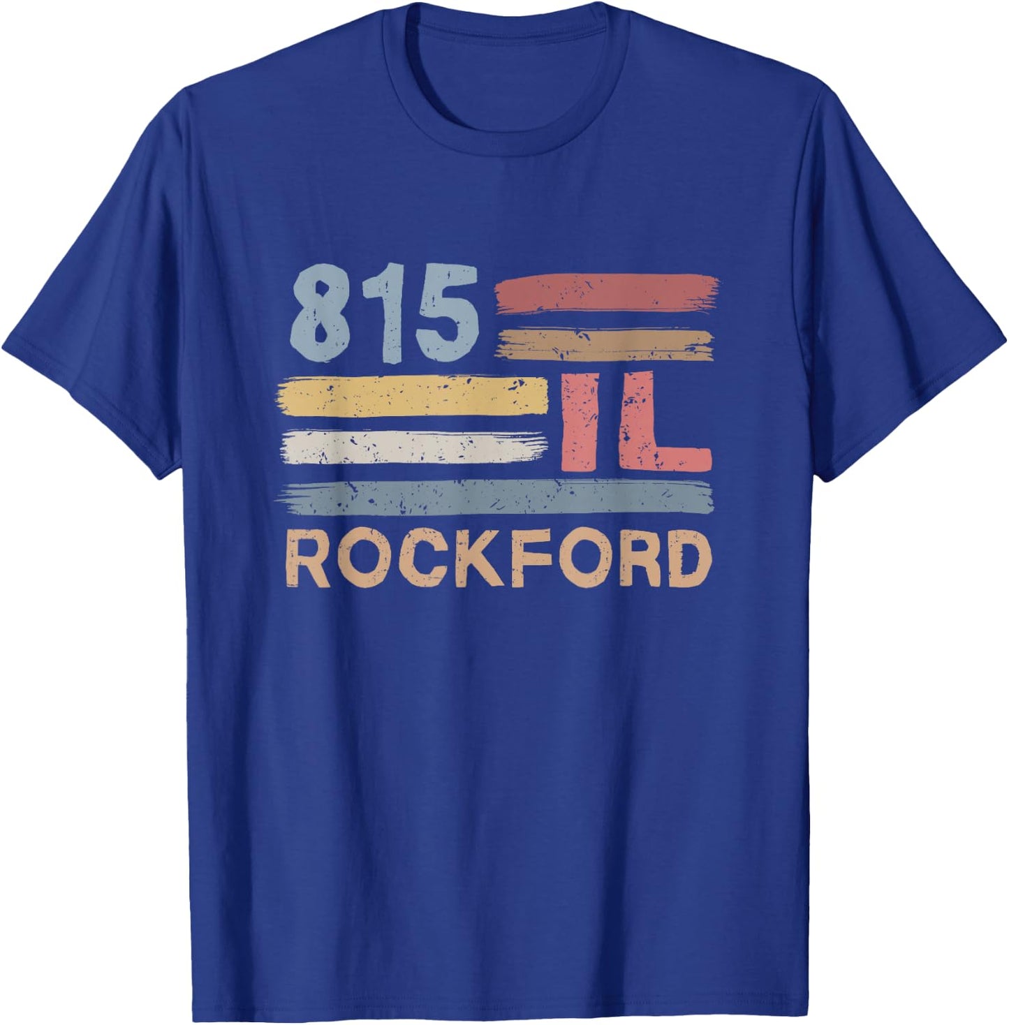 Retro Rockford Area Code 815 Residents State Illinois T-Shirt - T-Shirt | Royal