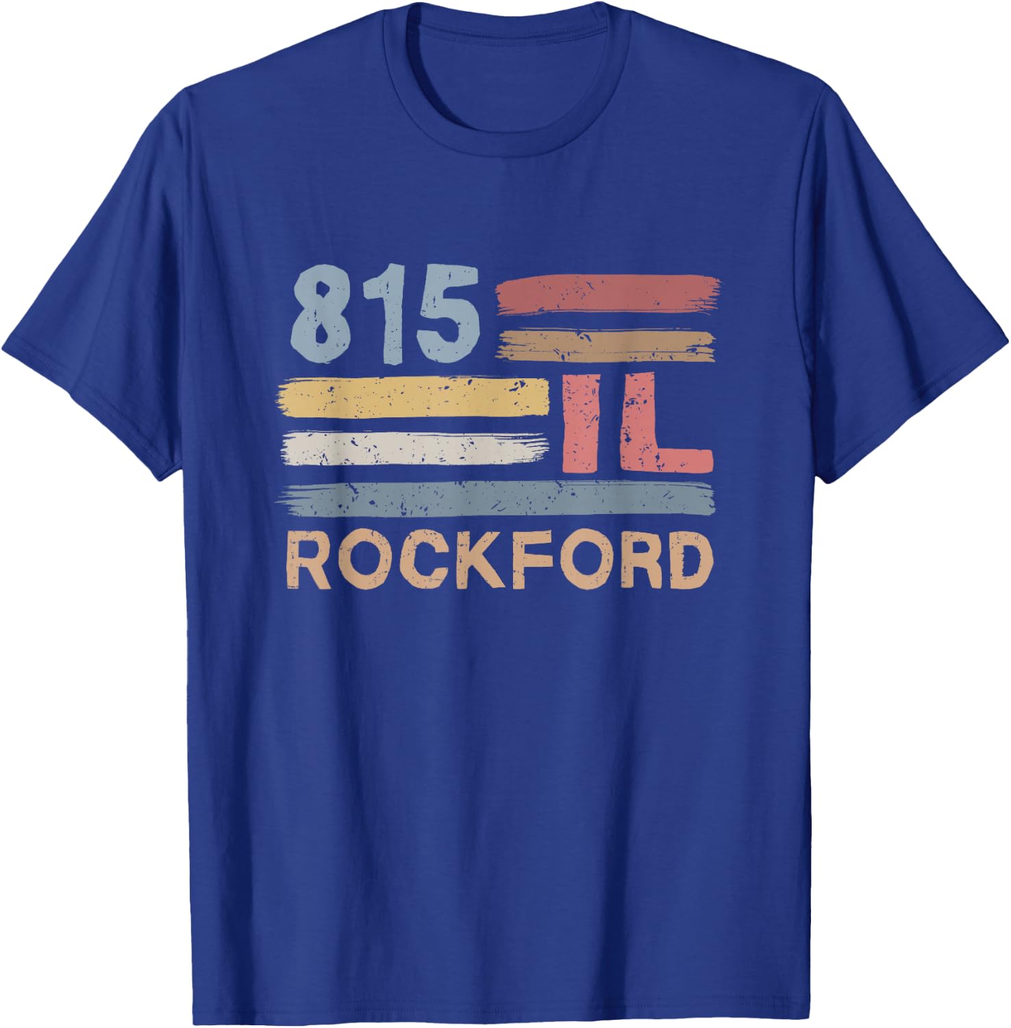 Retro Rockford Area Code 815 Residents State Illinois T-Shirt - T-Shirt | Royal