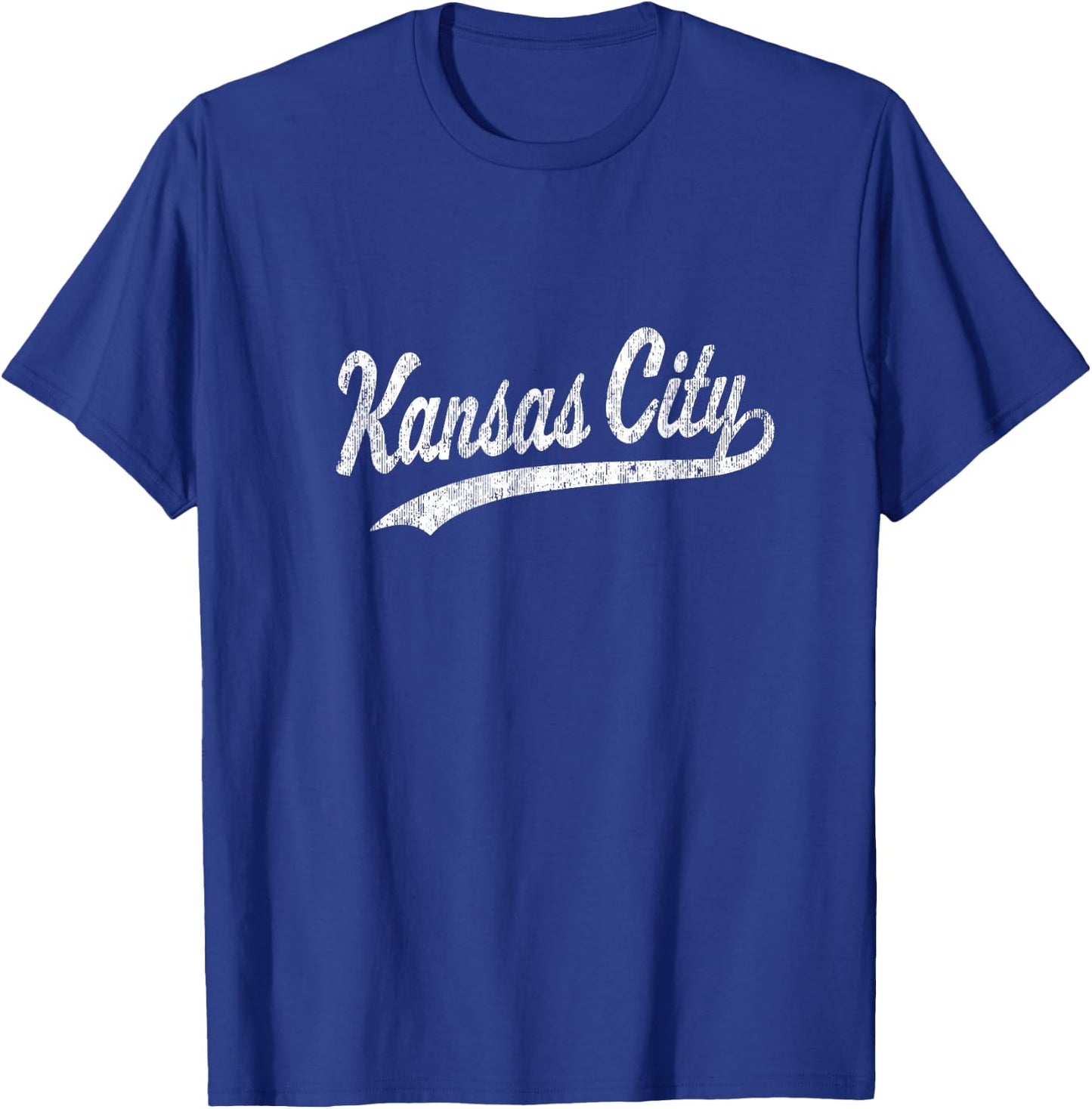 Kansas City KC Vintage Baseball Sports Script T-Shirt - T-Shirt | Royal