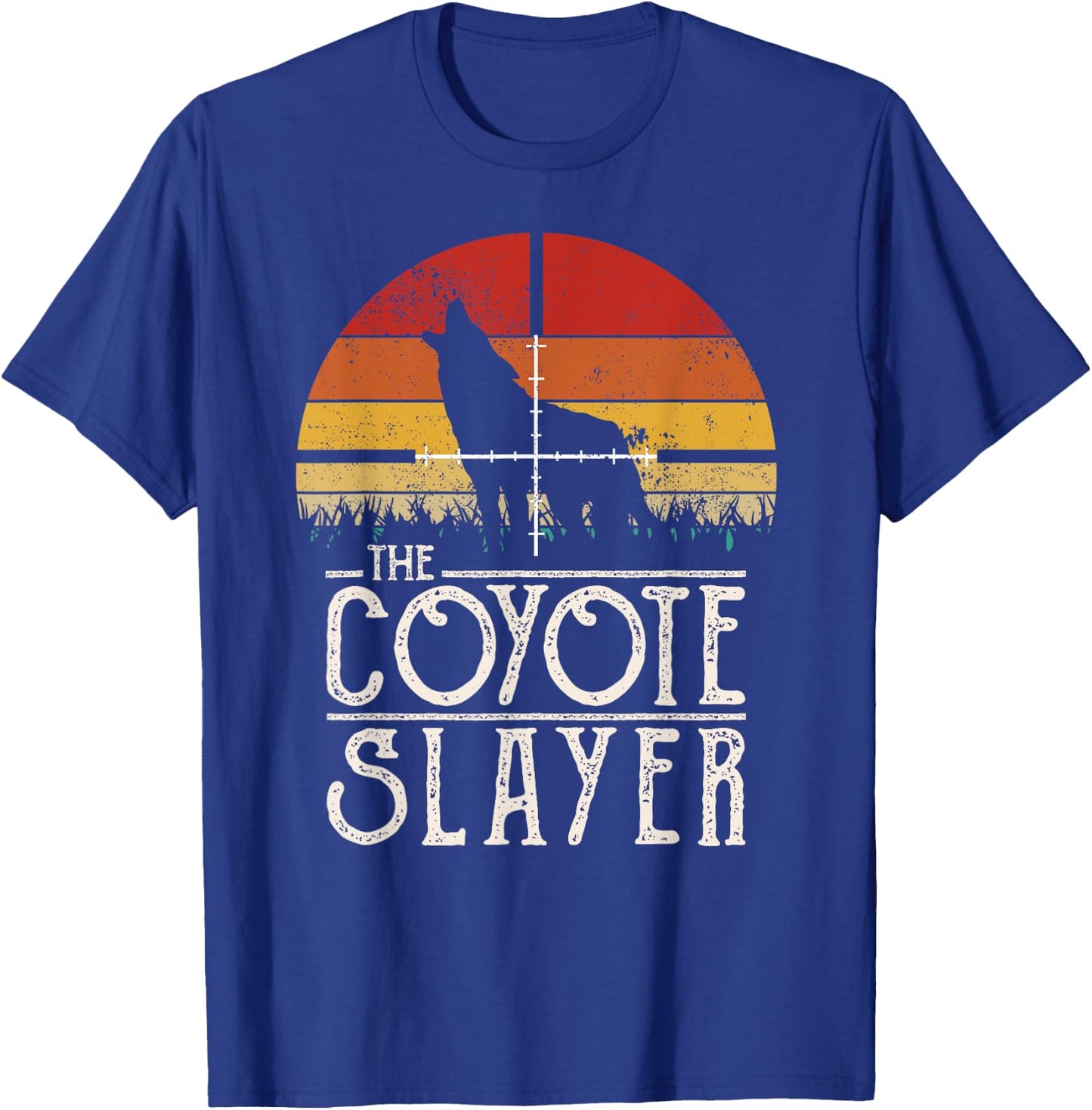 Vintage Sunset Retro Style Coyote Hunting Coyote Slayer T-Shirt - T-Shirt | Royal