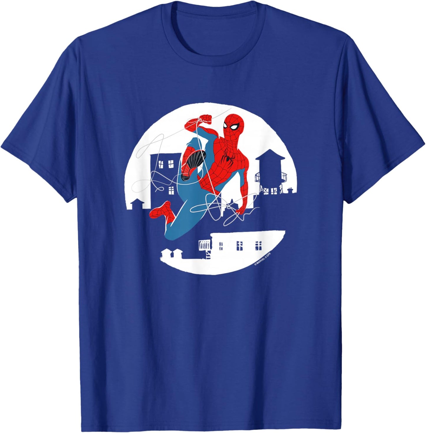 Marvel Spider-Man: New Day Spidey Spotlight Center T-Shirt - T-Shirt | Royal
