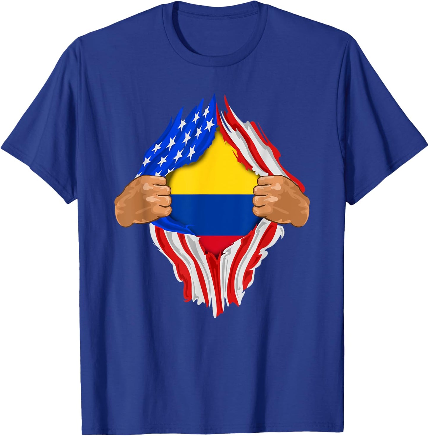 Colombian Blood Inside Me | Colombia Flag Gift T-Shirt - T-Shirt | Royal