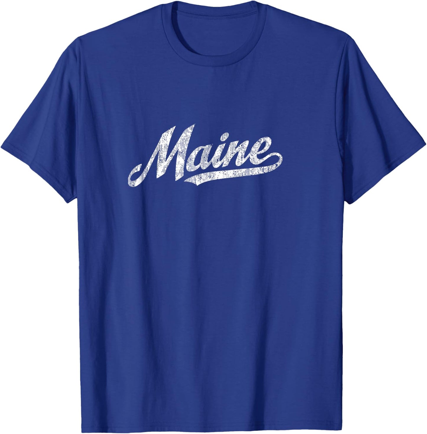 Maine ME Vintage Sports Script Retro Gift T-Shirt - T-Shirt | Royal