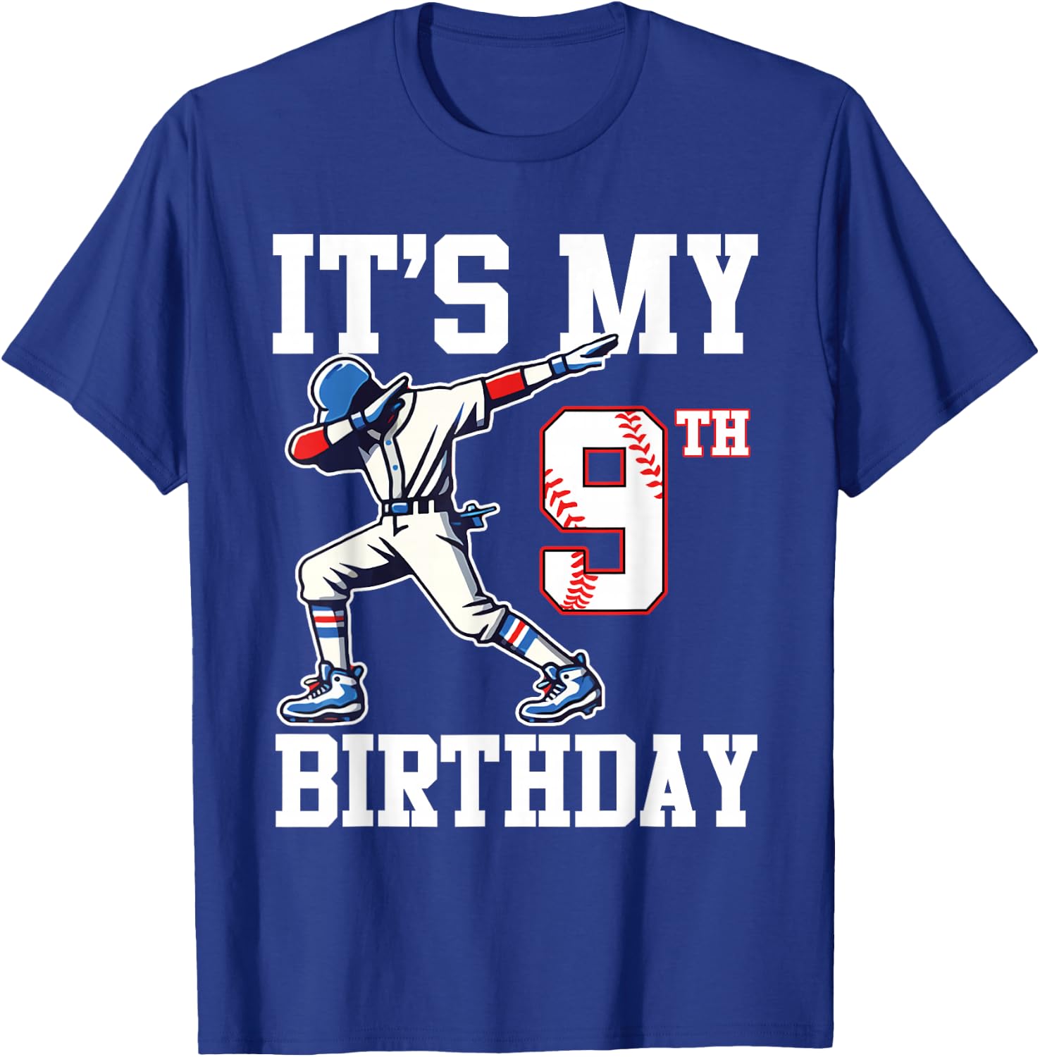 It's My 9th Birthday Baseball 9 Years Old Birthday Boy Girl T-Shirt - T-Shirt | Royal