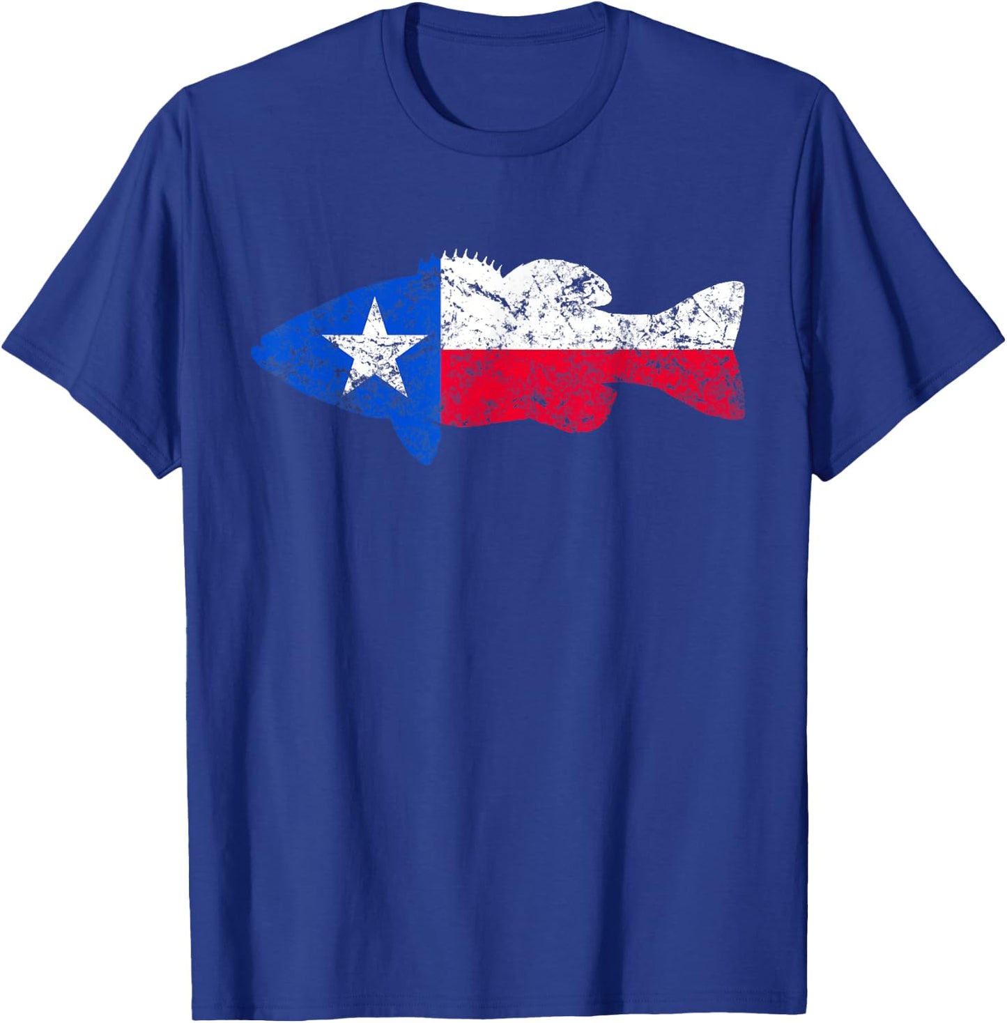 Texas Flag Smallmouth Bass Fishing T-Shirt - T-Shirt | Royal