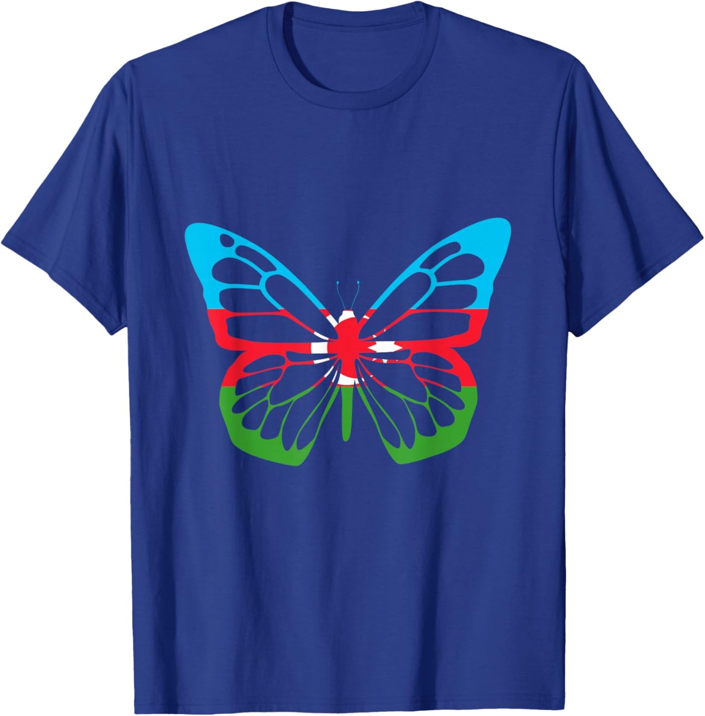 Azerbaijan Azerbaijani Pride Butterfly Azerbaijani Roots T-Shirt - T-Shirt | Royal