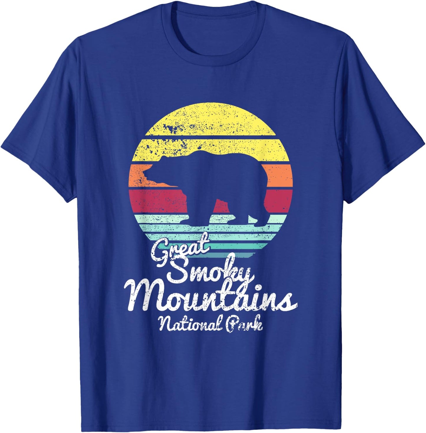Retro Great Smoky Mountains National Park TN Bear T Shirt T-Shirt - T-Shirt | Royal