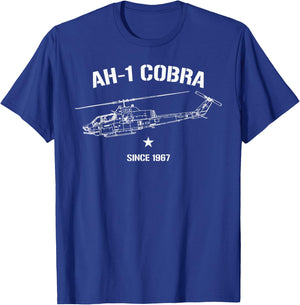 Super Cobra AH-1 Shirt Vintage Huey Military Helicopter T-Shirt - T-Shirt | Royal