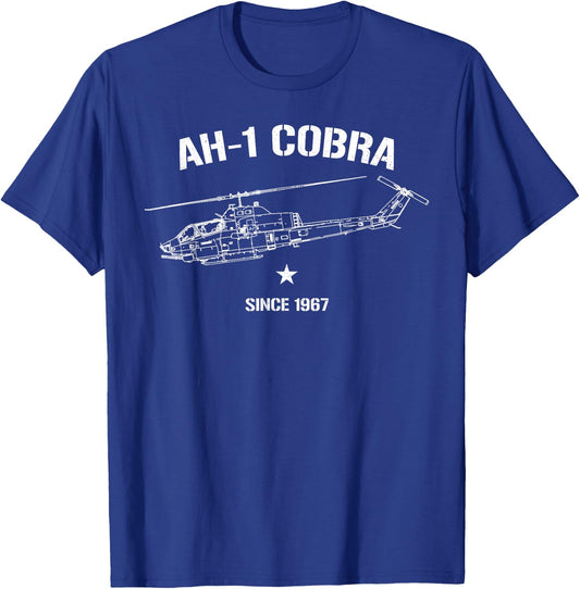 Super Cobra AH-1 Shirt Vintage Huey Military Helicopter T-Shirt - T-Shirt | Royal