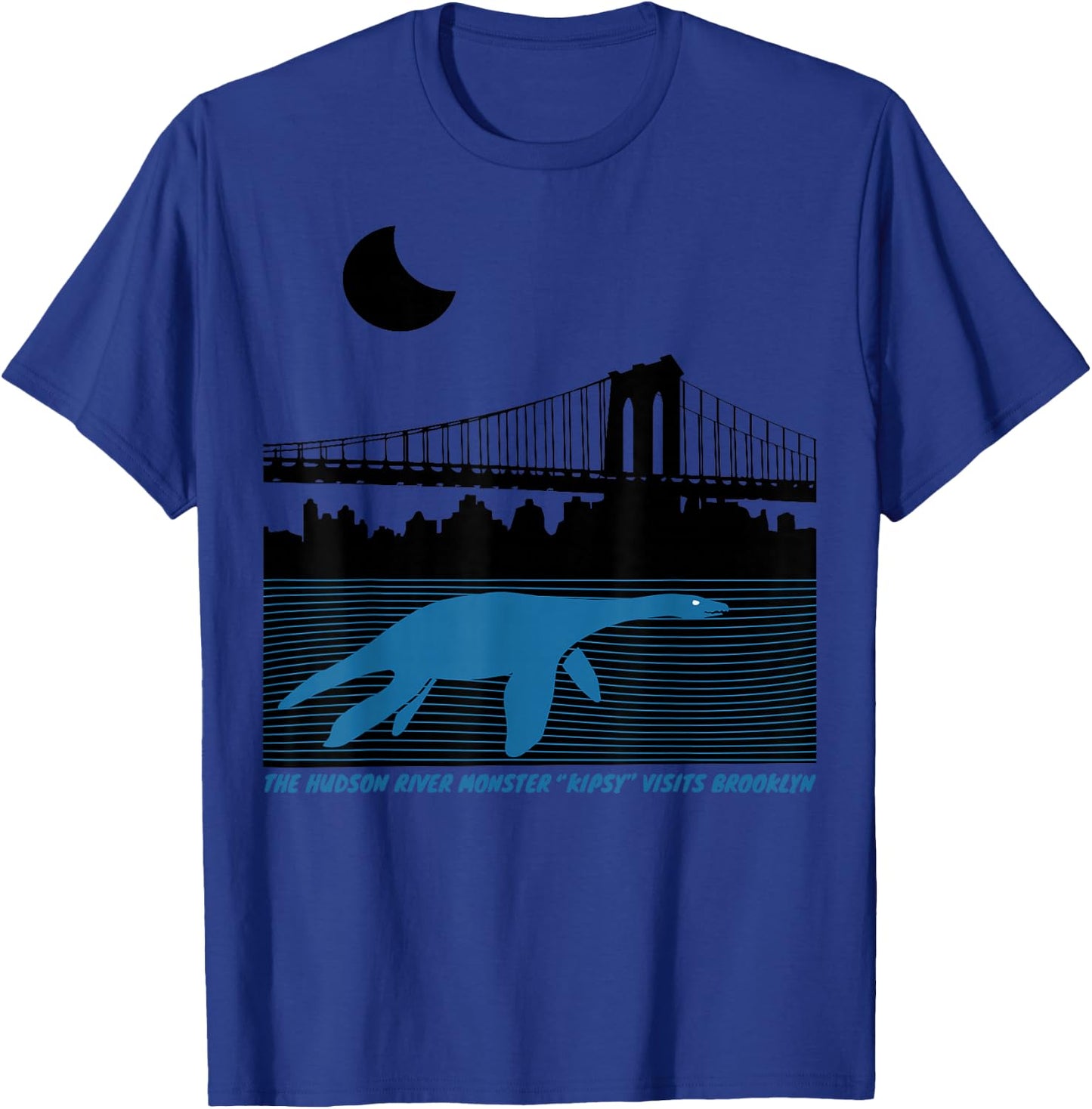 KIPSY (The Hudson River Monster Visits Brooklyn Bridge) T-Shirt - T-Shirt | Royal